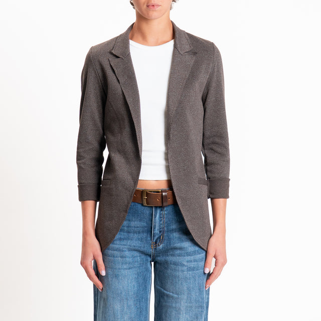 Zeroassoluto-Giacca JIN elasticizzata - resca grigio/choco