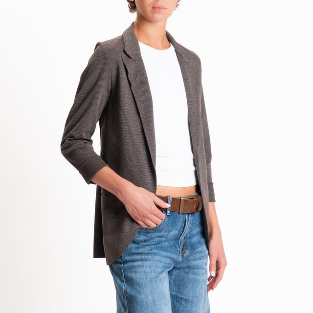 Zeroassoluto-Giacca JIN elasticizzata - resca grigio/choco