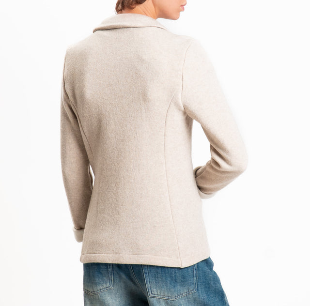 Zeroassoluto-Giacca JOY tessuto in maglia - casha/panna