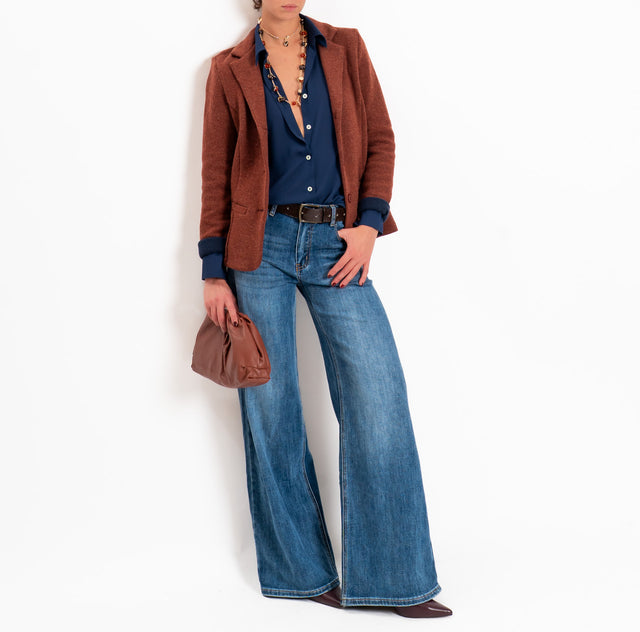 Zeroassoluto-Giacca JOY tessuto in maglia - coccio/blu