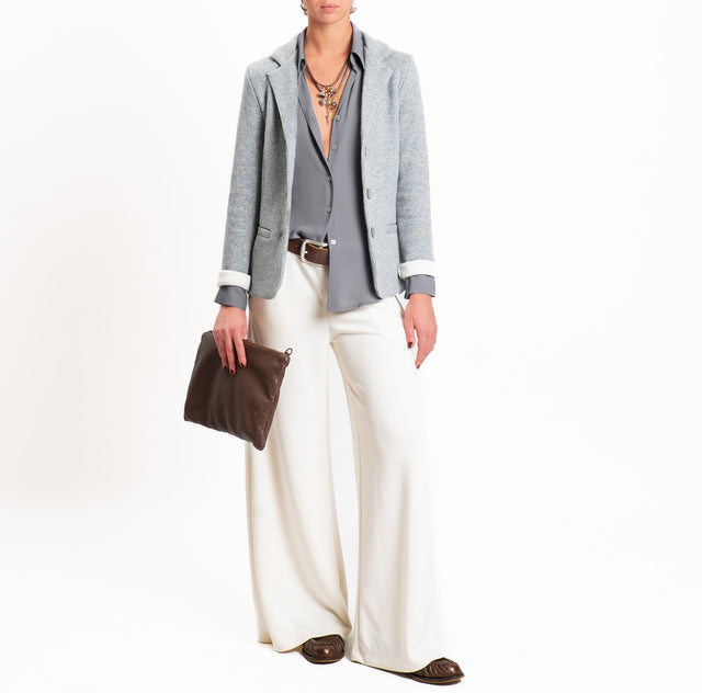 Zeroassoluto-Giacca JOY tessuto in maglia - grigio melange/panna