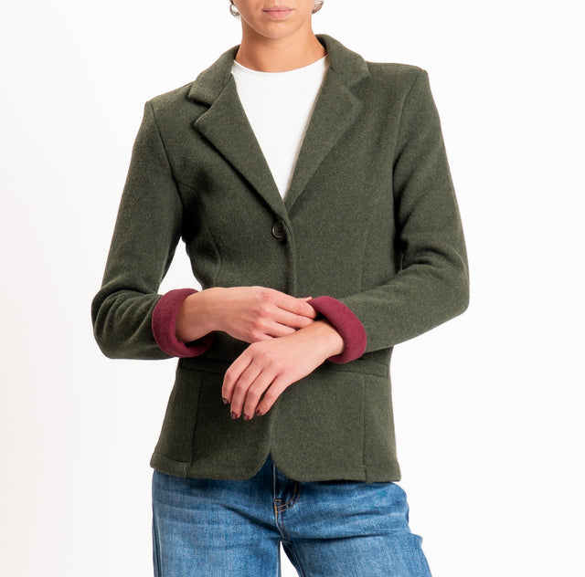 Zeroassoluto-Giacca JOY tessuto in maglia - militare/vino