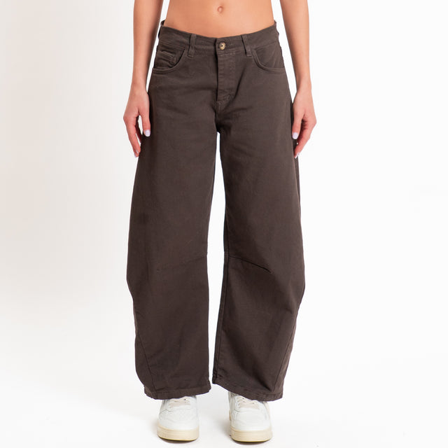Zeroassoluto-Pantalone LIBY barrel drill cotone - moro