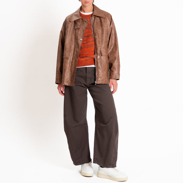 Zeroassoluto-Pantalone LIBY barrel drill cotone - moro