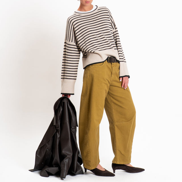 Zeroassoluto-Pantalone LIBY barrel drill cotone - olive