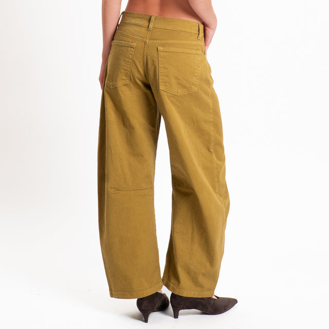 Zeroassoluto-Pantalone LIBY barrel drill cotone - olive