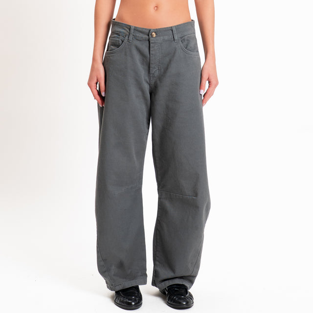 Zeroassoluto-Pantalone LIBY barrel drill cotone - piombo