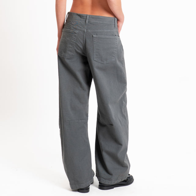 Zeroassoluto-Pantalone LIBY barrel drill cotone - piombo