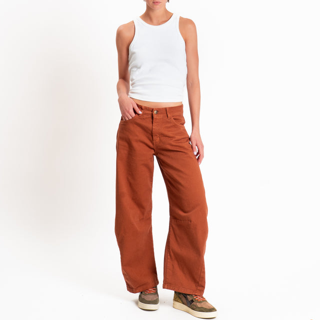 Zeroassoluto-Pantalone LIBY barrel drill cotone - rust