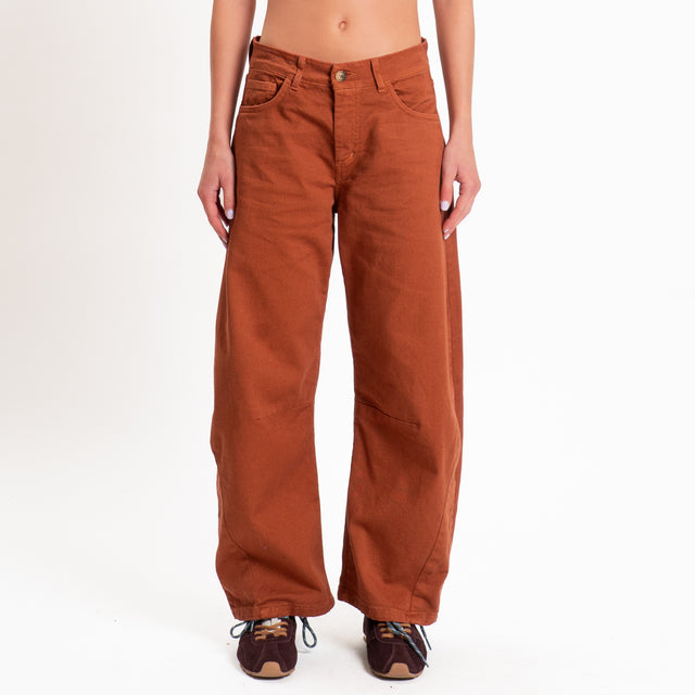 Zeroassoluto-Pantalone LIBY barrel drill cotone - rust