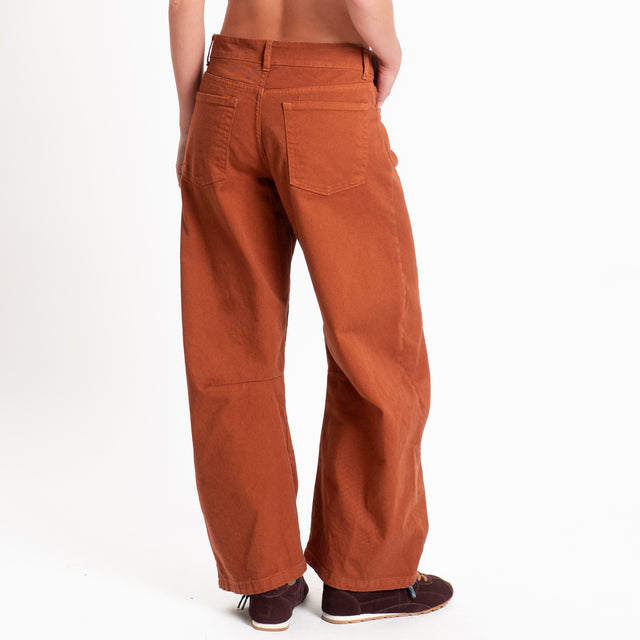 Zeroassoluto-Pantalone LIBY barrel drill cotone - rust
