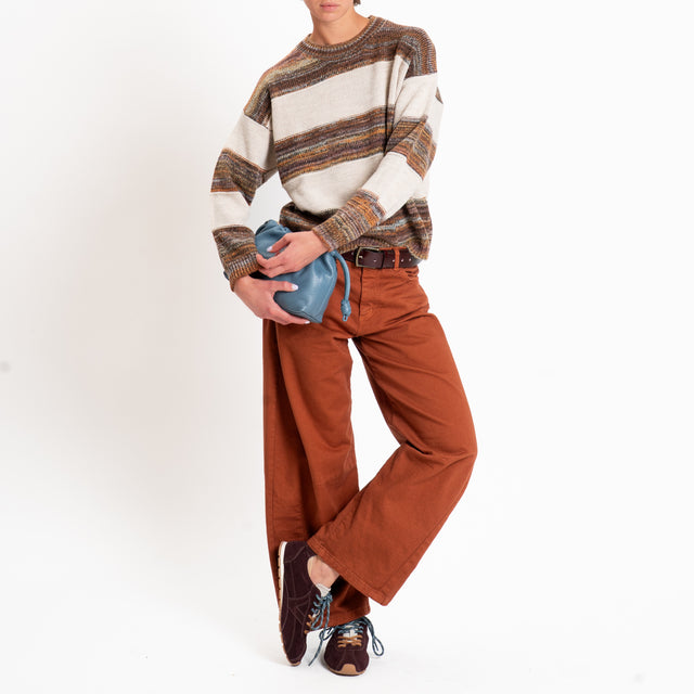 Zeroassoluto-Pantalone LIBY barrel drill cotone - rust
