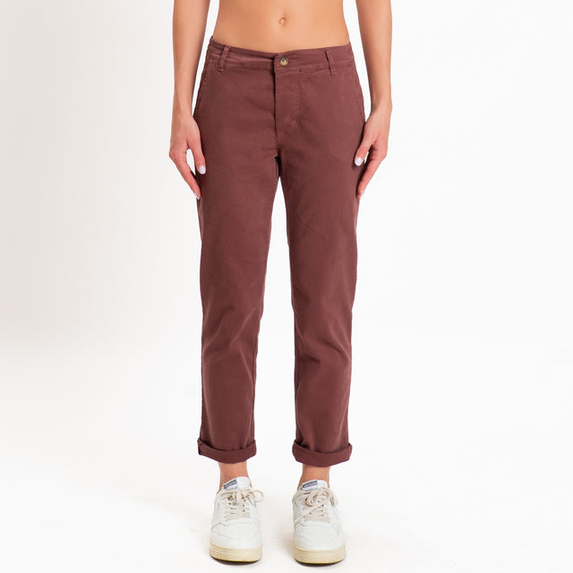 Zeroassoluto-Pantalone LOIS chino elasticizzato - dusty rose