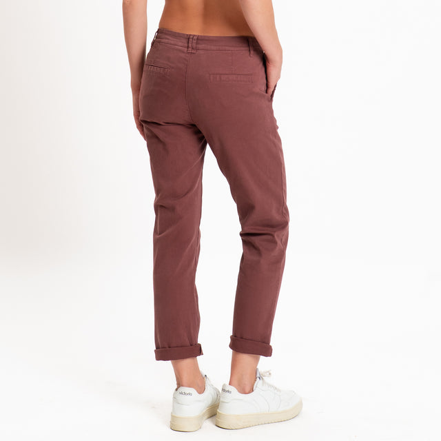 Zeroassoluto-Pantalone LOIS chino elasticizzato - dusty rose