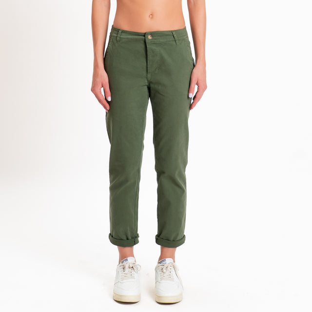 Zeroassoluto-Pantalone LOIS chino elasticizzato - militare