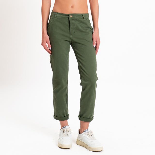 Zeroassoluto-Pantalone LOIS chino elasticizzato - militare