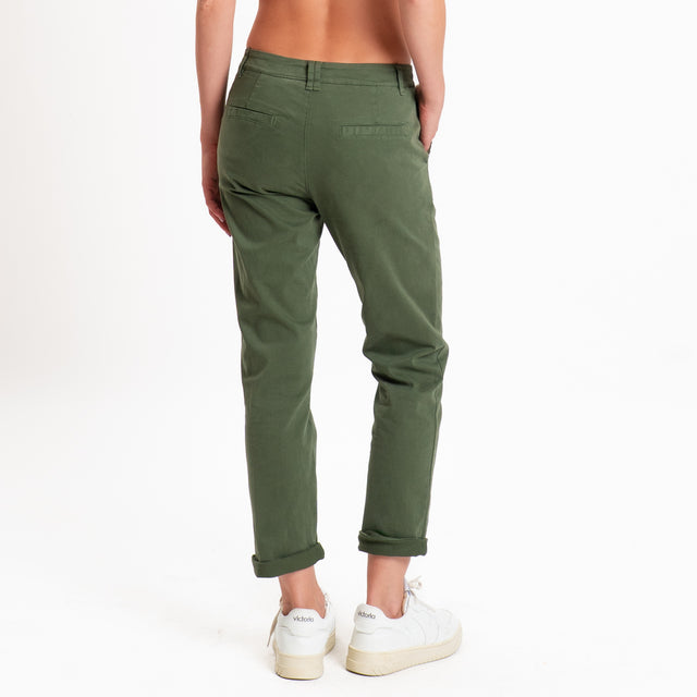 Zeroassoluto-Pantalone LOIS chino elasticizzato - militare