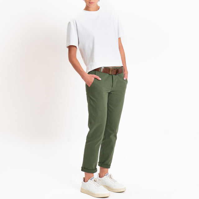 Zeroassoluto-Pantalone LOIS chino elasticizzato - militare