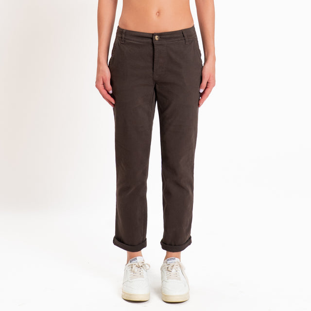 Zeroassoluto-Pantalone LOIS chino elasticizzato - moro