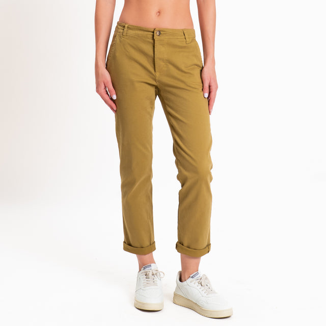 Zeroassoluto-Pantalone LOIS chino elasticizzato - olive