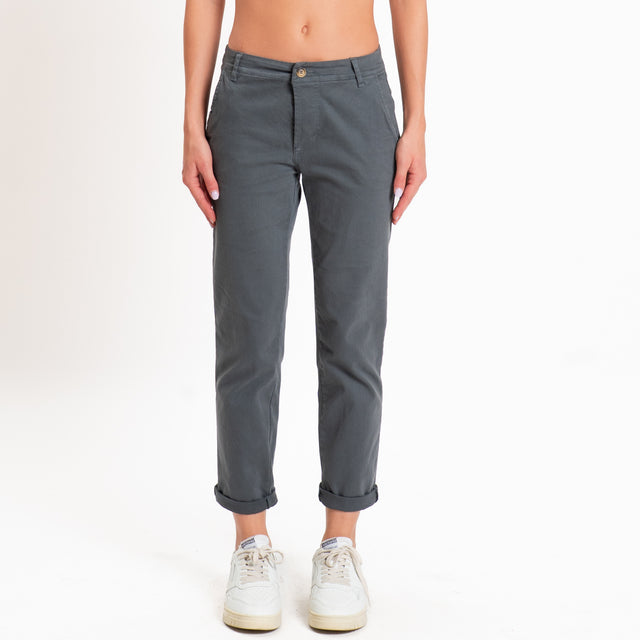 Zeroassoluto-Pantalone LOIS chino elasticizzato - piombo