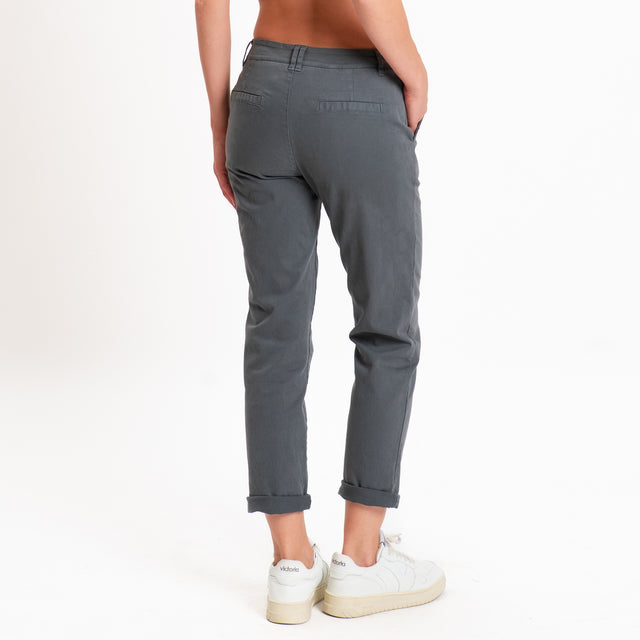 Zeroassoluto-Pantalone LOIS chino elasticizzato - piombo