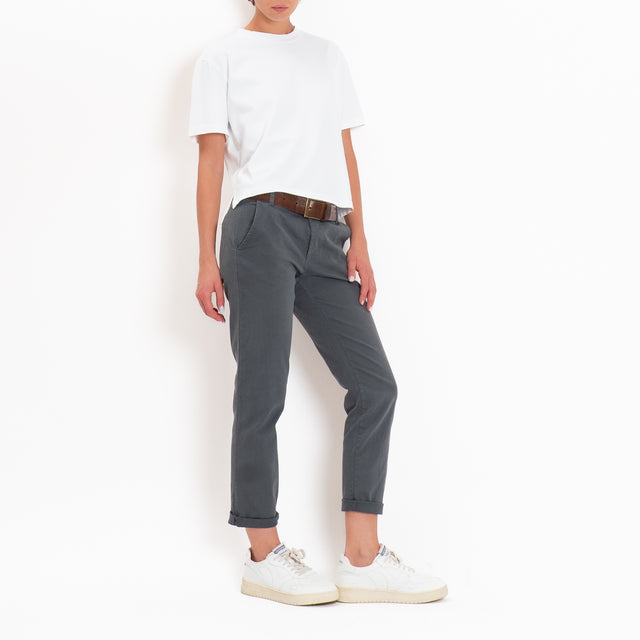 Zeroassoluto-Pantalone LOIS chino elasticizzato - piombo