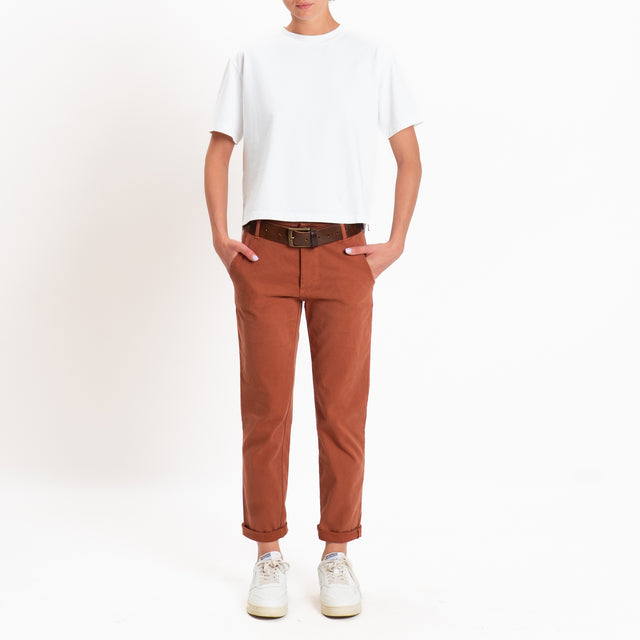 Zeroassoluto-Pantalone LOIS chino elasticizzato - rust