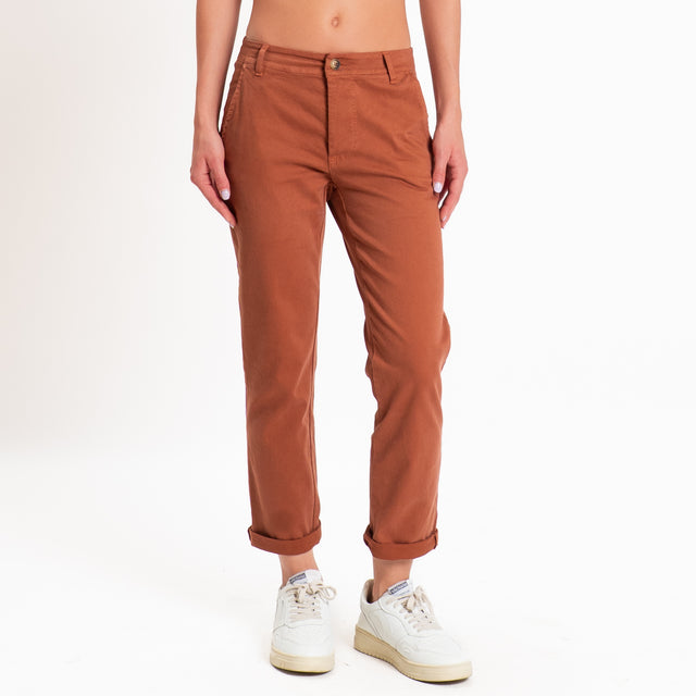 Zeroassoluto-Pantalone LOIS chino elasticizzato - rust