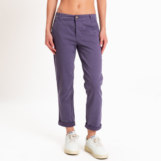 Zeroassoluto-Pantalone LOIS chino elasticizzato - uva