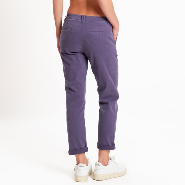 Zeroassoluto-Pantalone LOIS chino elasticizzato - uva
