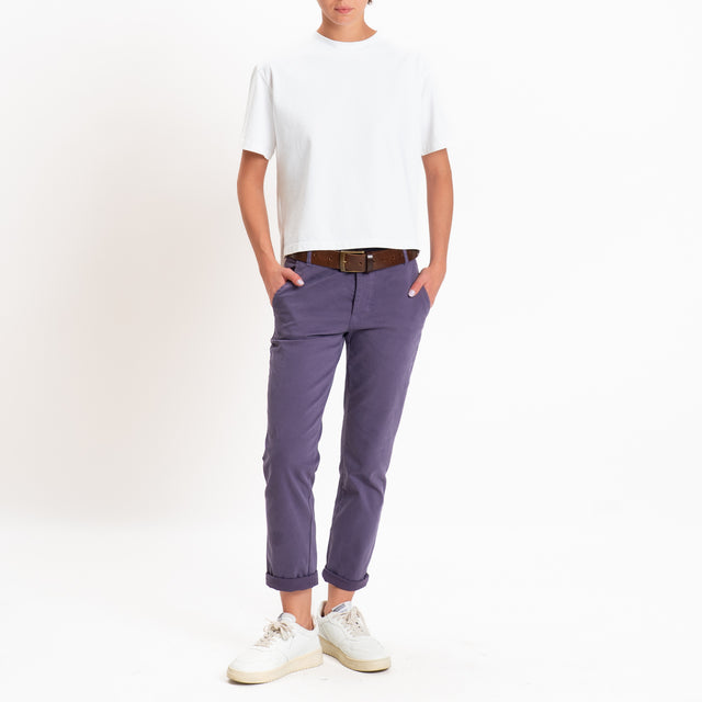 Zeroassoluto-Pantalone LOIS chino elasticizzato - uva