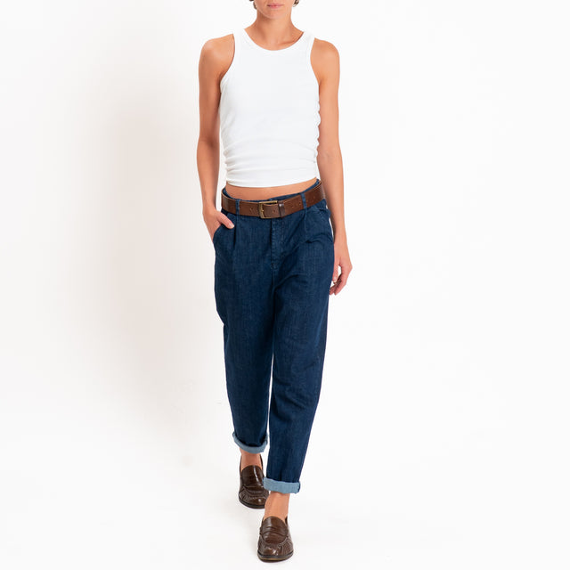 Zeroassoluto-Pantalone LOLA boyfriend tela jeans - denim