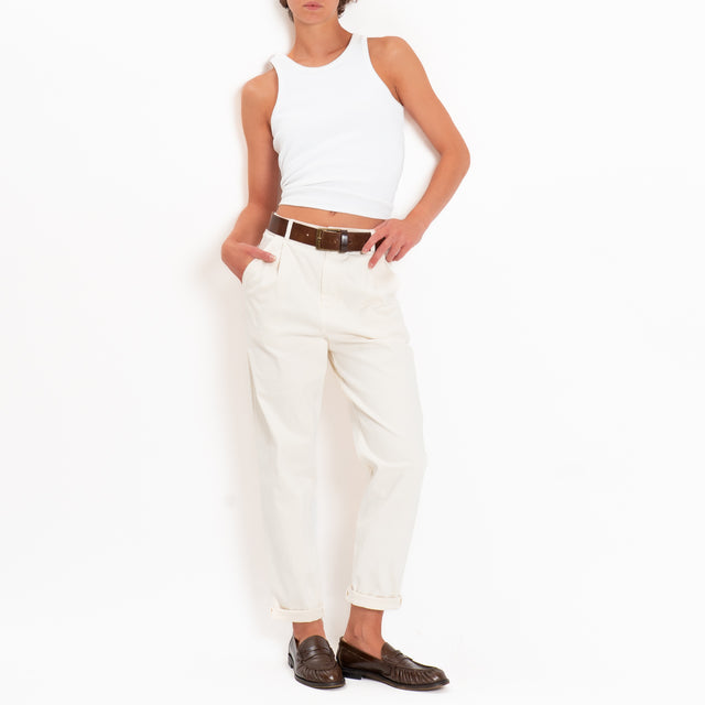 Zeroassoluto-Pantalone LOLA elastico dietro - burro