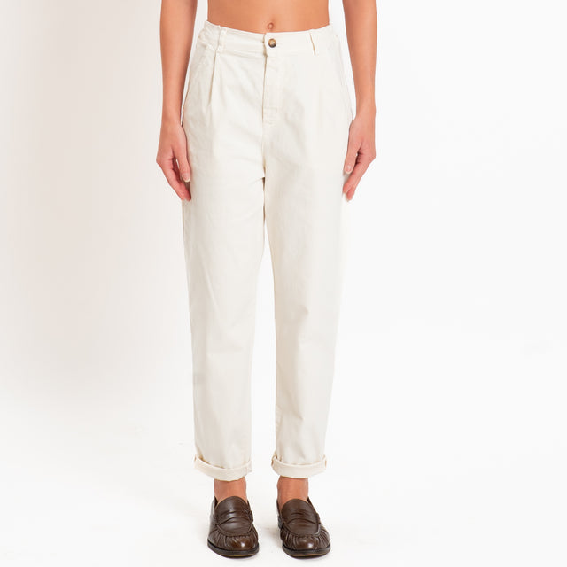 Zeroassoluto-Pantalone LOLA elastico dietro - burro