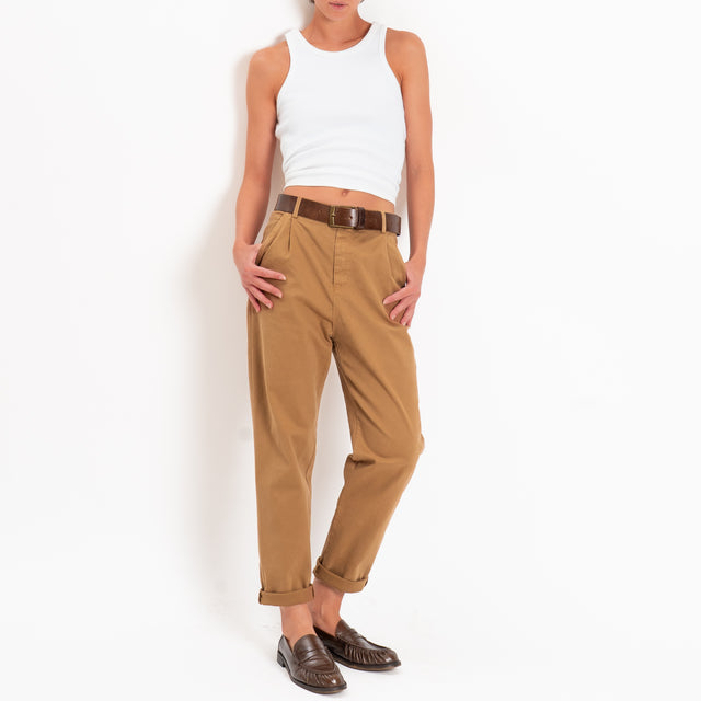 Zeroassoluto-Pantalone LOLA elastico dietro - caramel