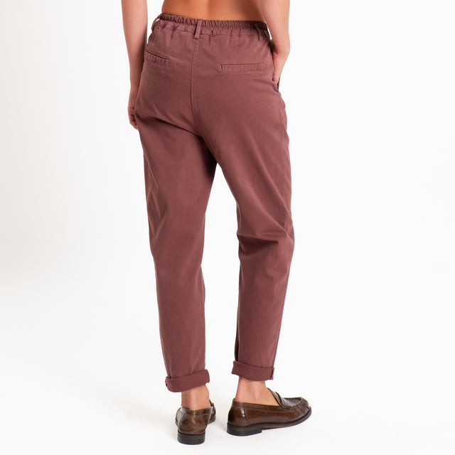 Zeroassoluto-Pantalone LOLA elastico dietro - dusty rose