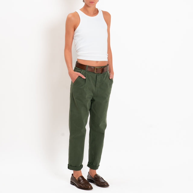 Zeroassoluto-Pantalone LOLA elastico dietro - militare