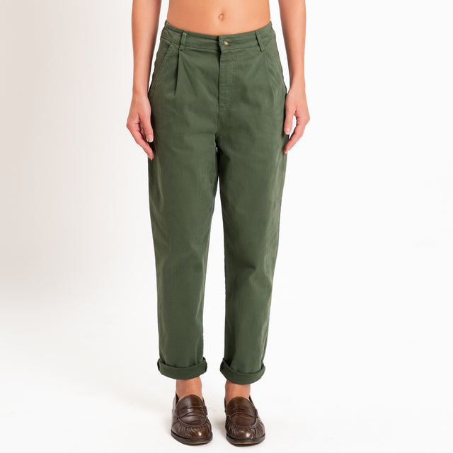 Zeroassoluto-Pantalone LOLA elastico dietro - militare