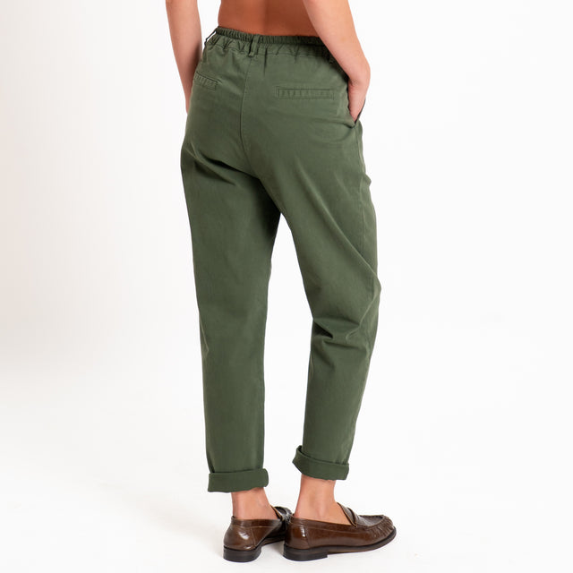 Zeroassoluto-Pantalone LOLA elastico dietro - militare