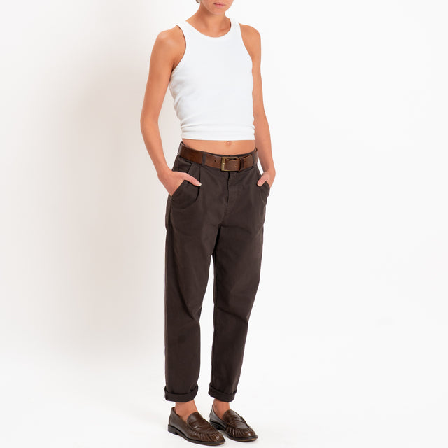 Zeroassoluto-Pantalone LOLA elastico dietro - moro