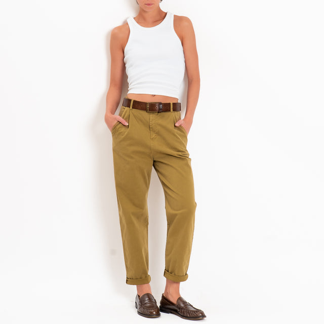Zeroassoluto-Pantalone LOLA elastico dietro - olive