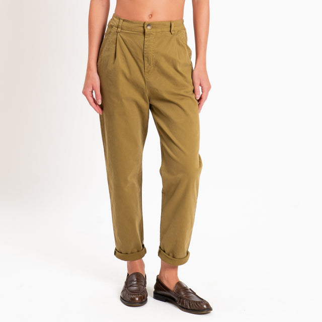 Zeroassoluto-Pantalone LOLA elastico dietro - olive