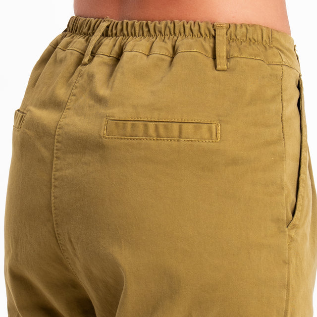 Zeroassoluto-Pantalone LOLA elastico dietro - olive