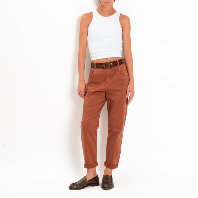 Zeroassoluto-Pantalone LOLA elastico dietro - rust