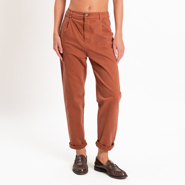 Zeroassoluto-Pantalone LOLA elastico dietro - rust
