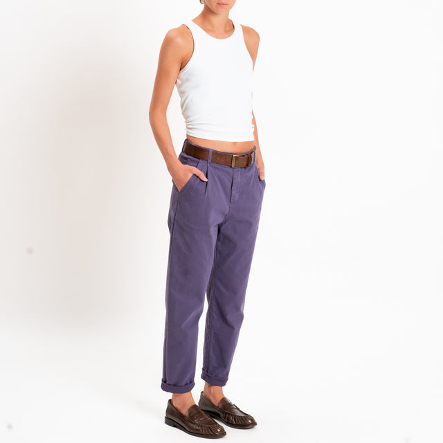 Zeroassoluto-Pantalone LOLA elastico dietro - uva