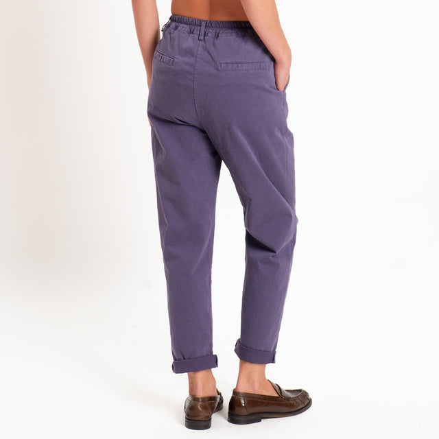 Zeroassoluto-Pantalone LOLA elastico dietro - uva