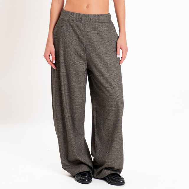 Zeroassoluto-Pantalone LUNA principe di galles - antracite/beige/nero