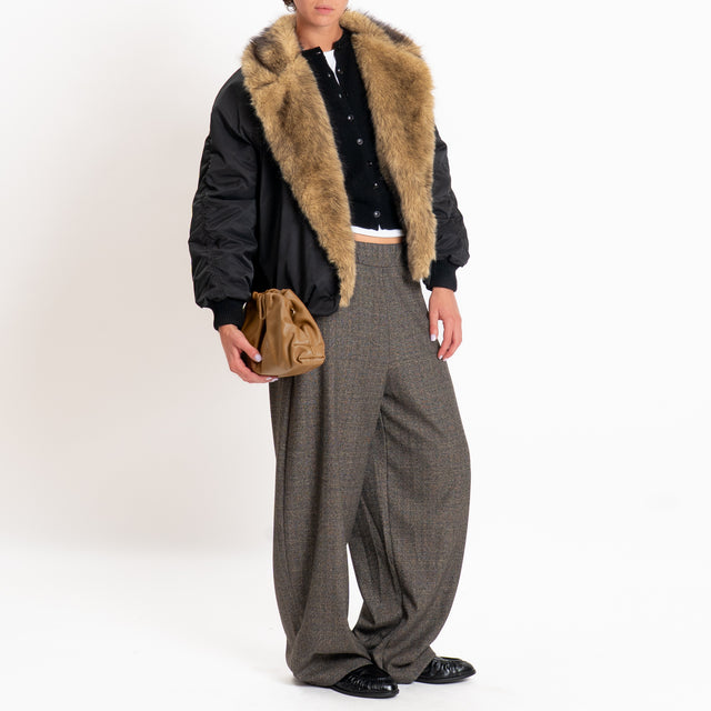 Zeroassoluto-Pantalone LUNA principe di galles - antracite/beige/nero